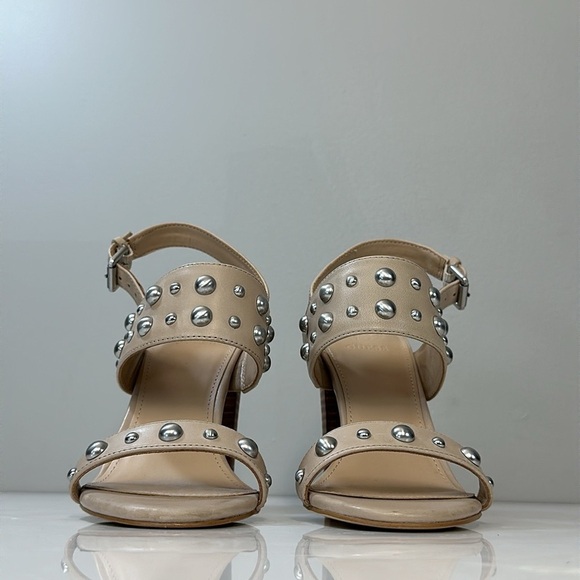 Guess Cheree Tan Leather Studded Heeled Sandals Size 7 - Picture 6 of 15